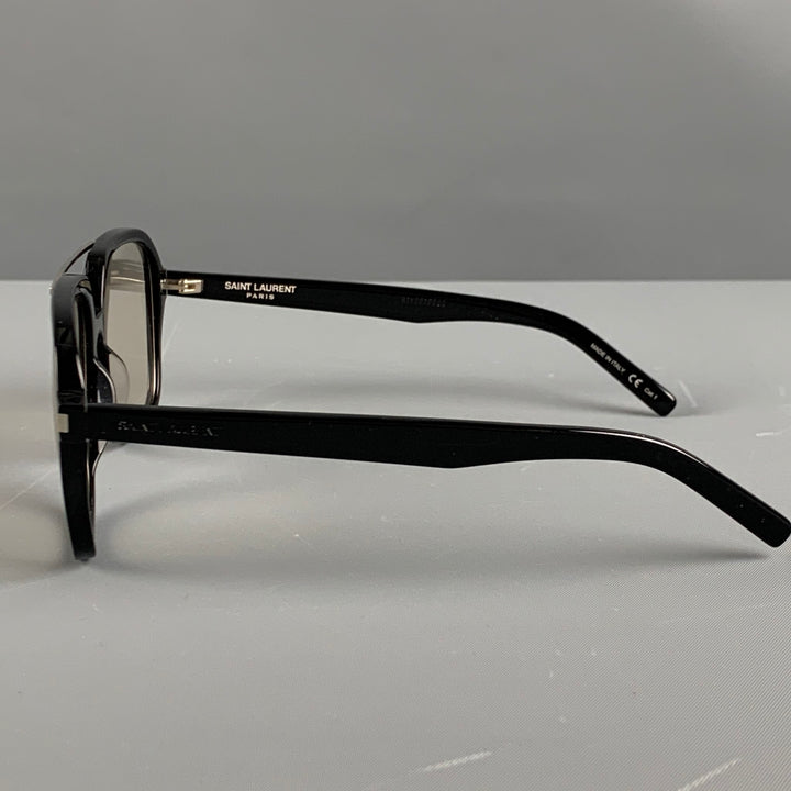 SAINT LAURENT Black Clear Acetate Sunglasses