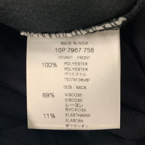 GIVENCHY Size XS Black Silver Polyester Rhinestones Sleeveless Cocktail Dress
