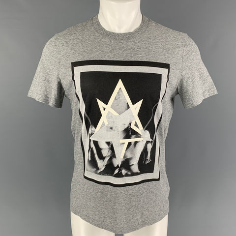 GIVENCHY Talla S Camiseta de algodón gráfica negra gris