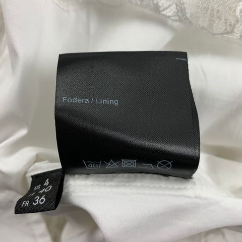 CALVIN KLEIN 205W39NYC x Andy Warhol Taille 4 Robe camisole à imprimé numérique métallisé en coton blanc argenté