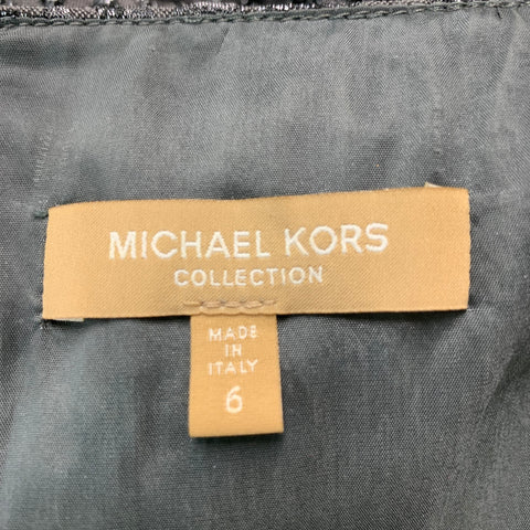 MICHAEL KORS COLLECTION  Size 6 Charcoal Polyamide Blend Metallic Shift Dress
