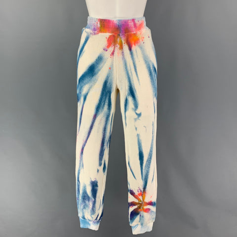 THE ELDER STATESMAN Size XS Cream Multi-Color Cotton Cashmere Casual Pants