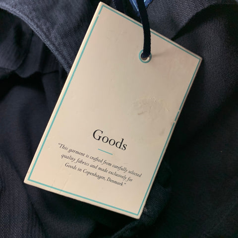GOODS Taille 32 Pantalon décontracté en coton bleu marine à devant plat