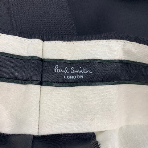 PAUL SMITH The Kensington Size 30 Black Wool Zip Fly Dress Pants