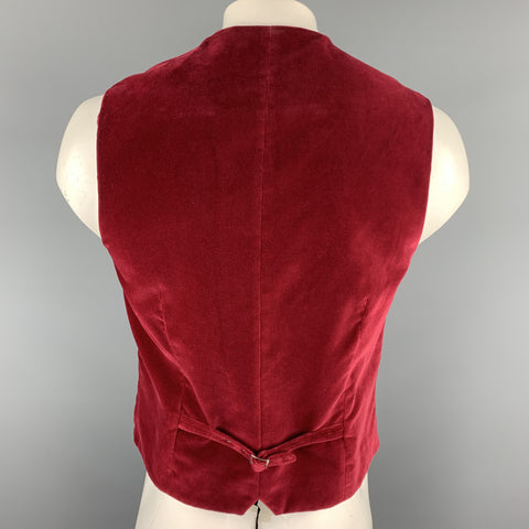 VERSUS by GIANNI VERSACE Size 42 Burgundy Cotton Velvet Vest