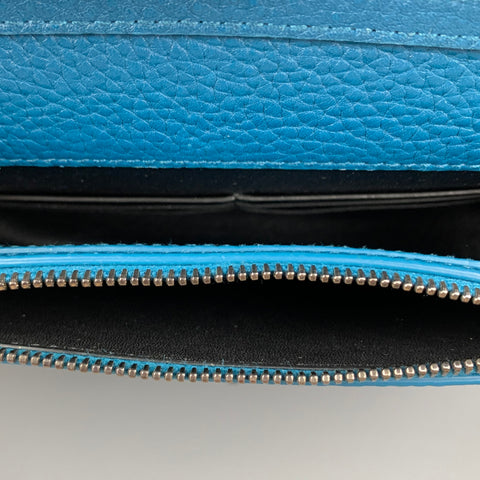 AKRIS Teal Anouk Lizard Embossed Wallet