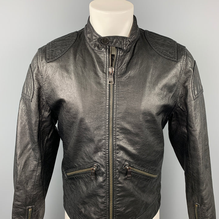 DOLCE & GABBANA Size 40 Black Leather Motorcycle Jacket