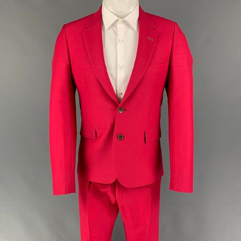 PAUL SMITH Talla 38 Traje de solapa de muesca de lana mohair rosa