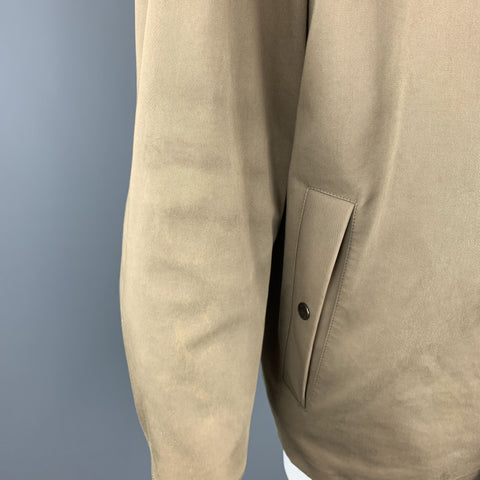 LOUIS VUITTON  Size 46 Khaki Coated Cotton Hooded Damier Lined Parka Coat