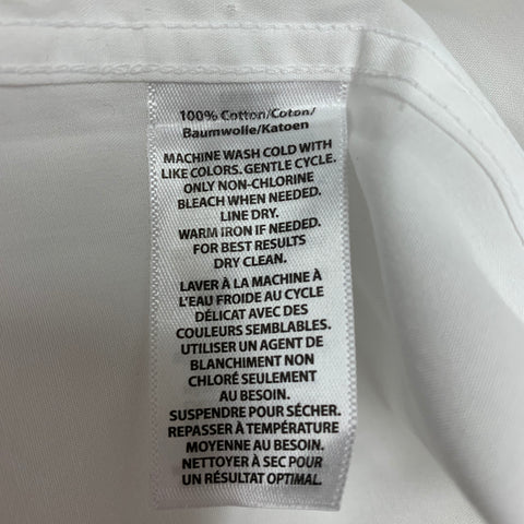 SAKS FIFTH AVENUE Size XXL White Solid Cotton Button Up Long Sleeve Shirt