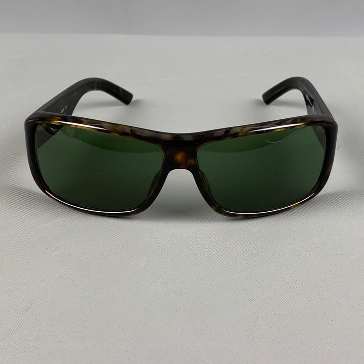 GUCCI Brown Logo Acetate Sunglasses & Eyewear