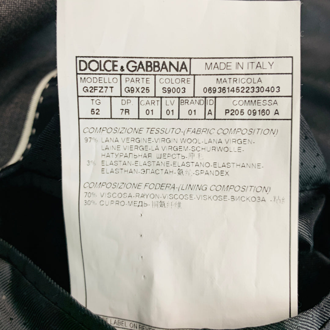 DOLCE &amp; GABBANA Talla 42 Abrigo deportivo de mezcla de lana gris negro