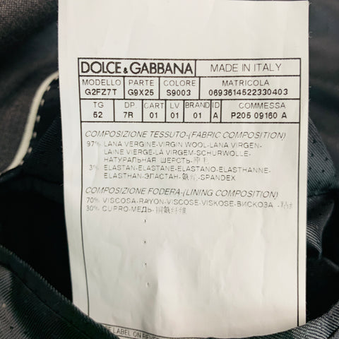 DOLCE & GABBANA Size 42 Black Grey Wool Blend Sport Coat