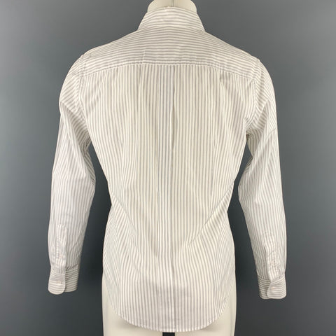 BARNEY'S x BAND OF OUTSIDERS Size M Black & White Stripe Cotton Long Sleeve Shirt
