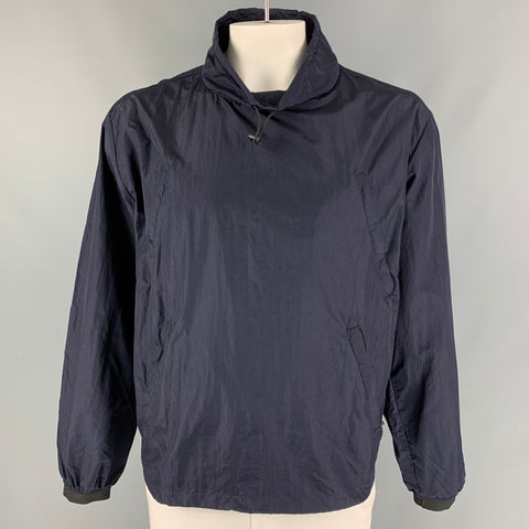 MKI MIYUKI ZOKU Size L Navy Nylon Drawstring Pop-Over Jacket