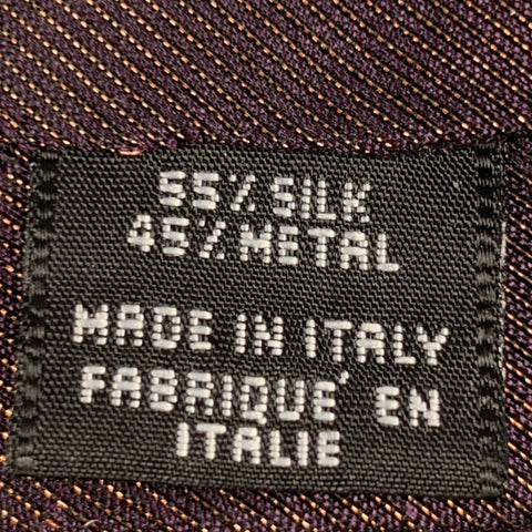 JIL SANDER Corbata de metal de seda morada dorada