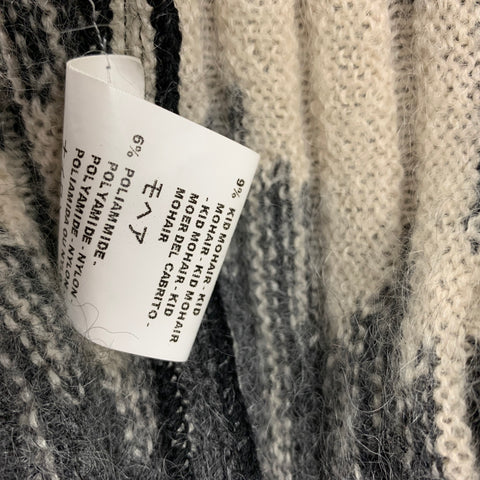 M MISSONI Talla 8 Abrigo cruzado degradado de mezcla de lana negra y beige