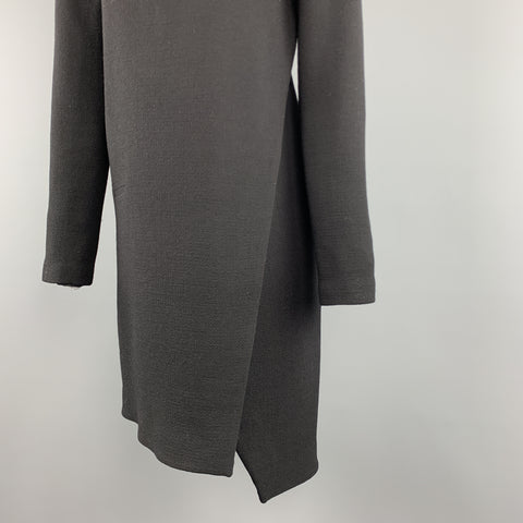 CoSTUME NATIONAL Size 4 Black Wool Long Sleeve Wrap Dress