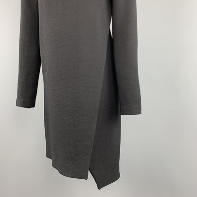 CoSTUME NATIONAL Size 4 Black Wool Long Sleeve Wrap Dress