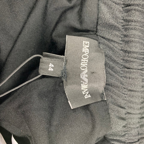 EMPORIO ARMANI Size 8 Black Sequined Polyester Drawstring Shorts