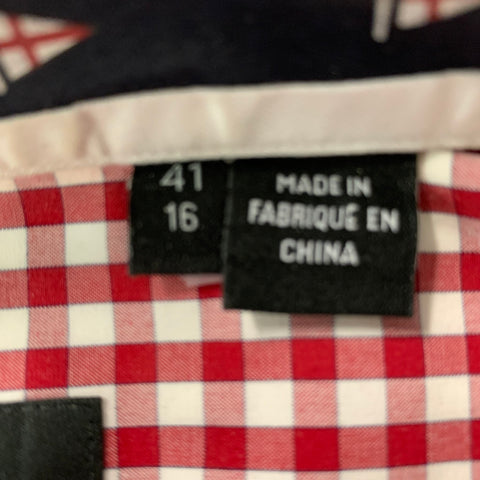BOSS by HUGO BOSS Size L Red & White Gingham Long Sleeve Shirt