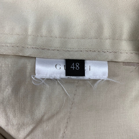 GUCCI Size 32 Cream Zippers Detail Casual Pants