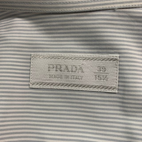 PRADA Taille S Chemise à manches longues à rayures bleues et blanches