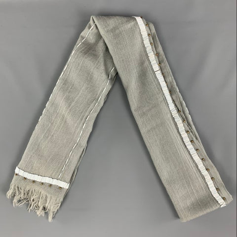 Écharpe perlée blanche gris clair VINTAGE