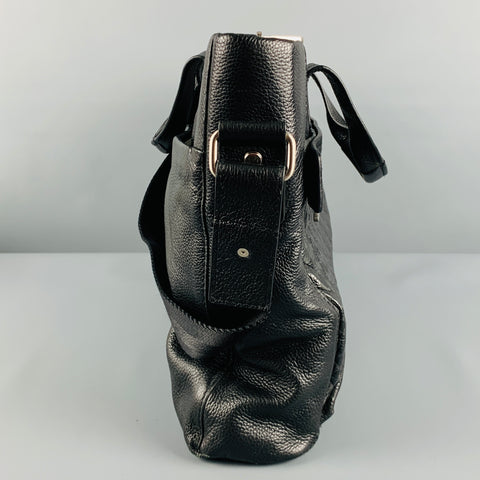 CHRISTIAN LACROIX Black Pebble Grain Leather Tote Bag