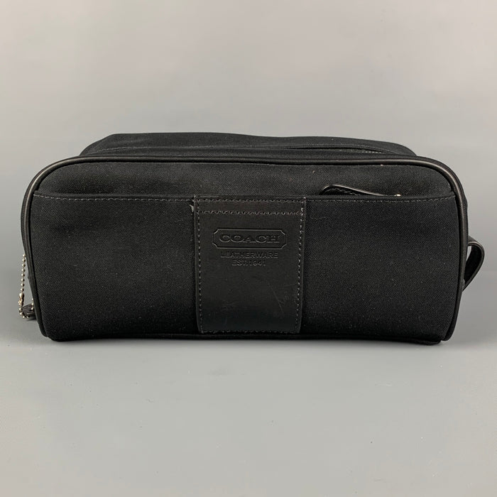 COACH Size One Size Black Canvas Toiletry Bag