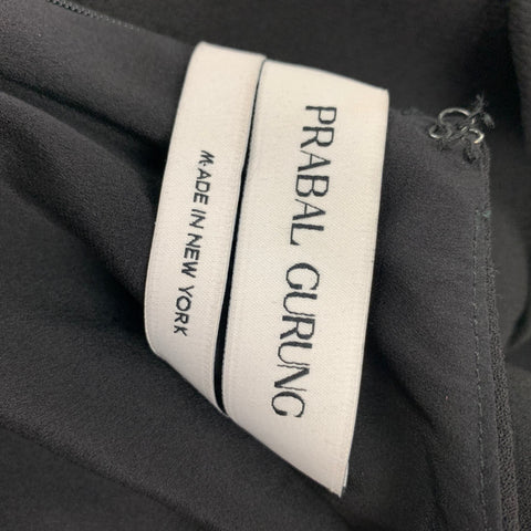PRABAL GURUNG Size 10 Black Polyester Lambskin Sheath Dress