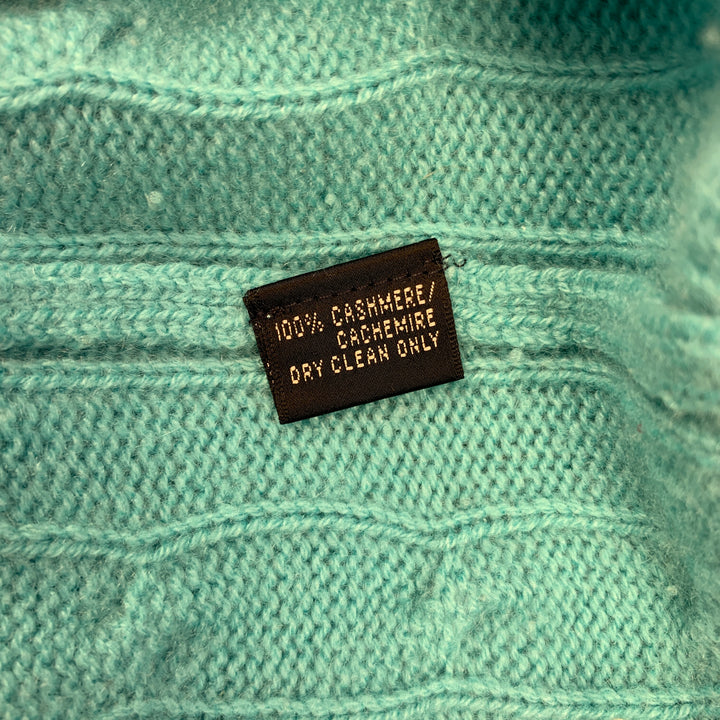 RALPH LAUREN Black Label Size S Aqua Cable Knit Cashmere Pullover