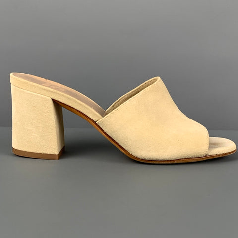 MARYAM NASSIR ZADER Talla 7 Sandalias peep toe de ante beige