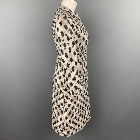 GIAMBATTISTA VALLI Size S Gray Beaded Embellishes Cotton / Polyester Evening Coat GIAMBATTISTA VALLI