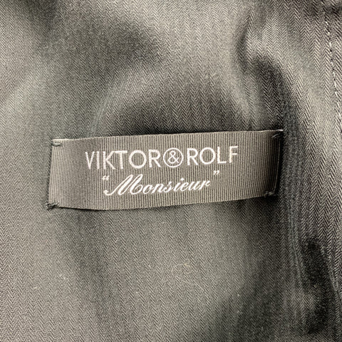 VIKTOR & ROLF Size 42  Dark Gray Wool Regular Peak Lapel Suit