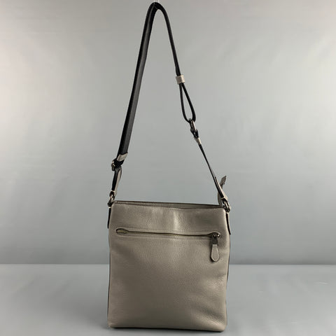 COACH Grey Black Pebble Grain Leather Cross Body Bag