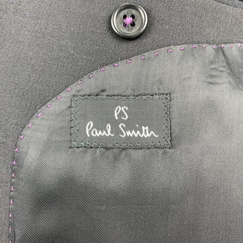 PAUL SMITH Taille 46 Manteau de sport à revers cranté en laine noire