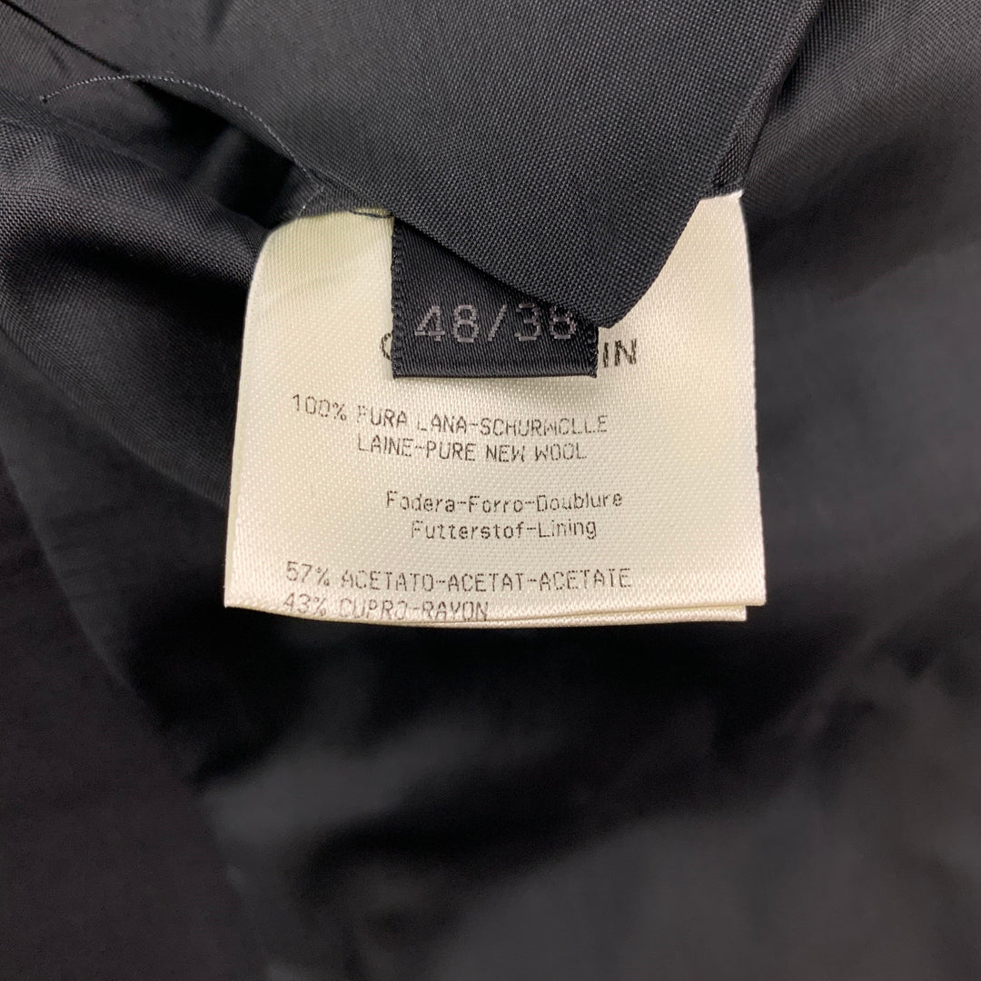 CALVIN KLEIN COLLECTION Size 38 Black Wool Notch Lapel Suit
