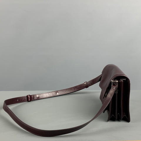 MARNI Burgundy Leather Cross Body Handbag