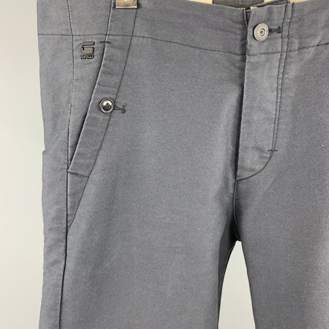 G-STAR Size 34 Charcoal Solid Cotton Casual Pants