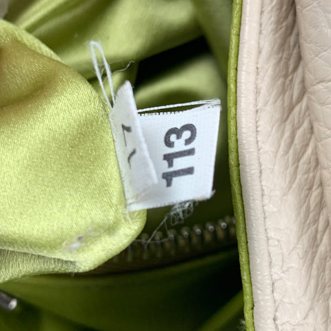 PRADA Sac à bandoulière en cuir crème avec pompon