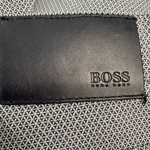 HUGO BOSS Size 33 Navy White Graphic Cotton Elastane Flat Front Casual Pants