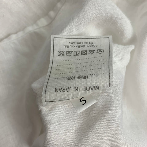 45rpm Size L / 5 White Linen Button Up Long Sleeve Shirt
