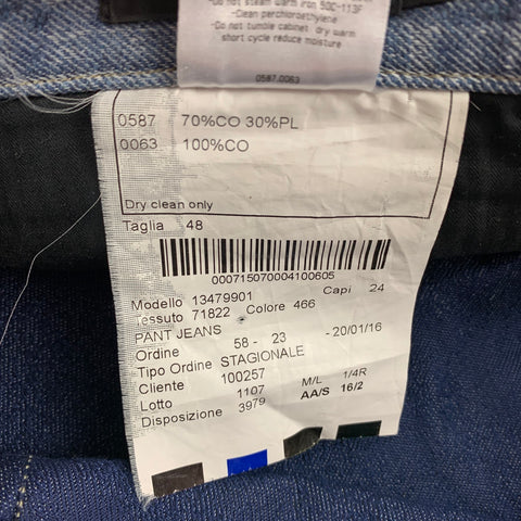 CALVIN KLEIN Size 32 Light Blue Washed Cotton Polyester Slim Jeans