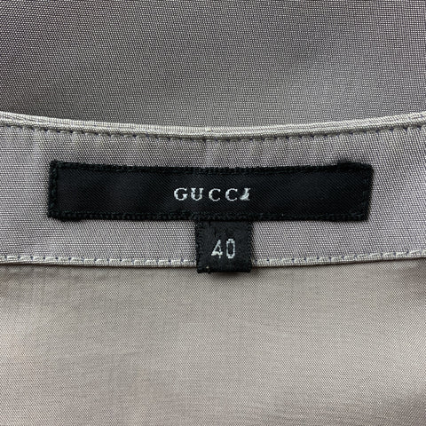 GUCCI Size 4 Gray Silk / Nylon Sleeveless Shift Dress