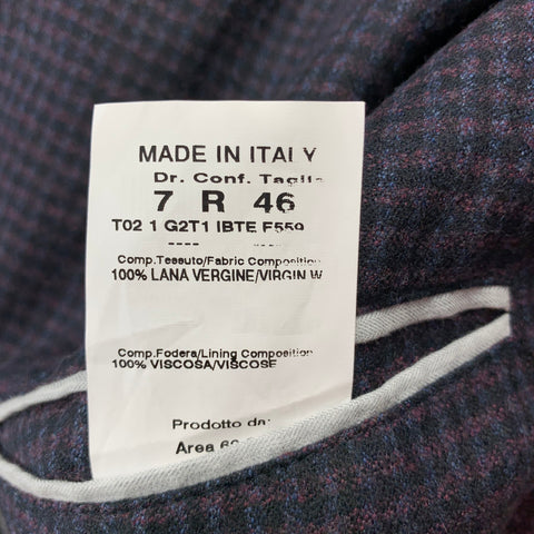 TOMBOLINI Size 36 Purple & Black Wool Notch Lapel Sport Coat