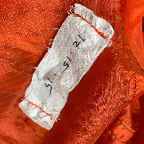 GREG LAUREN Size XS Orange Contrast Stitch Zip Up & Hood Parachute Quilted Vest