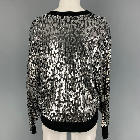 COLECCIÓN MICHAEL KORS Talla M Jersey de lentejuelas de viscosa negro plateado