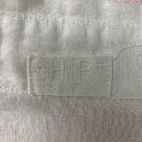SHIRT Size XS White Linen Solid Shirt