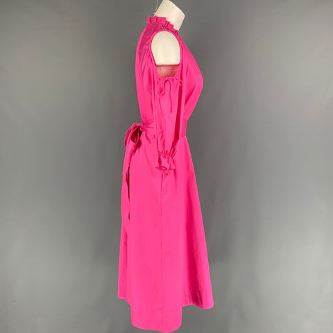 CYNTHIA ROWLEY Talla XS Vestido rosa de algodón con cinturón